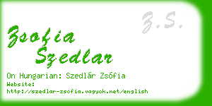 zsofia szedlar business card