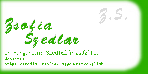 zsofia szedlar business card